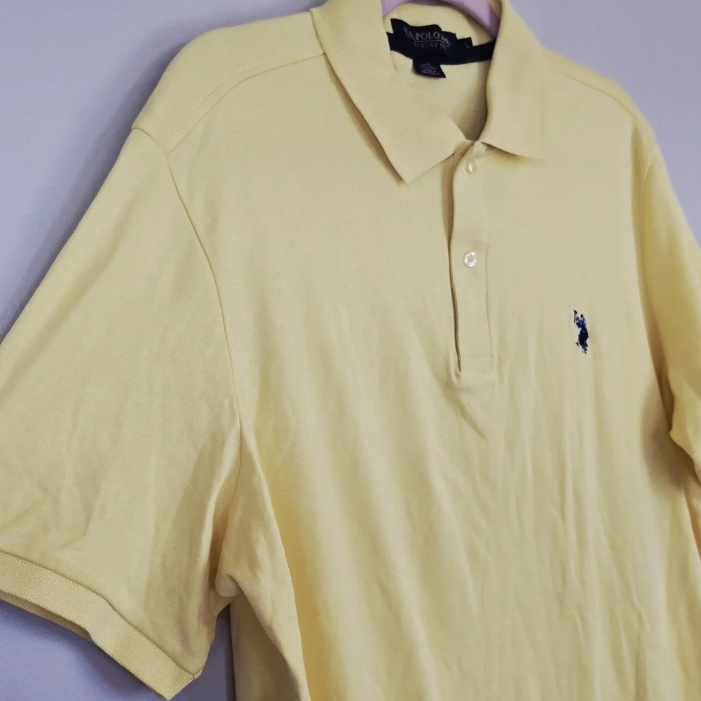 Polo Ralph Lauren Shirt Mens Large Cotton Classic‎ Fit Yellow.A167